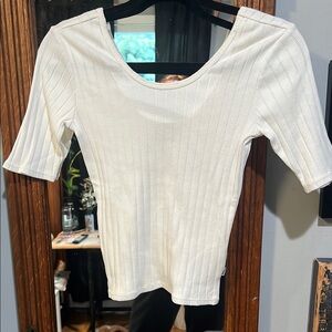 Van’s White Ribbed Women's Top